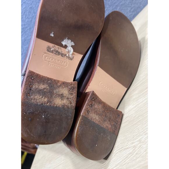 Coach Joele Q496 Leather Riding Boots Brown Womens Size 9.5B - Picture 9 of 15